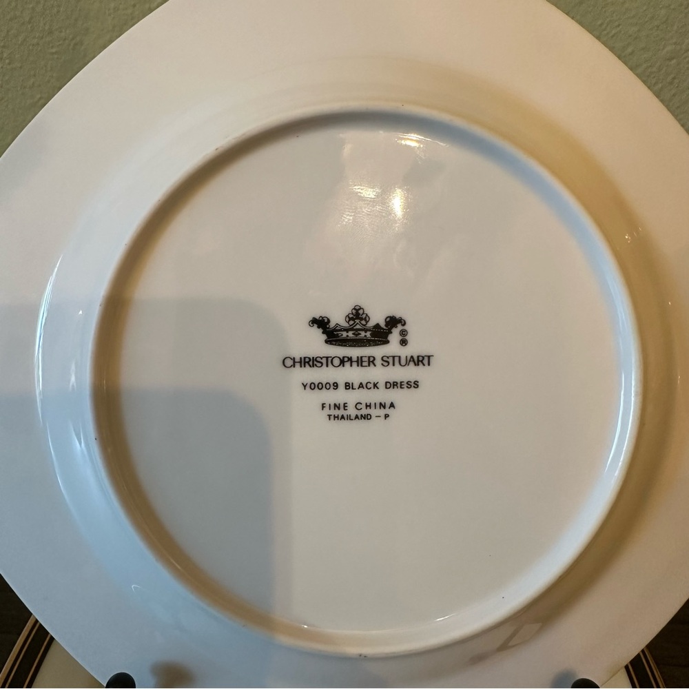 Christopher Stuart Y0009 Black Dress Octagon Salad Plates - Picture 5 of 7
